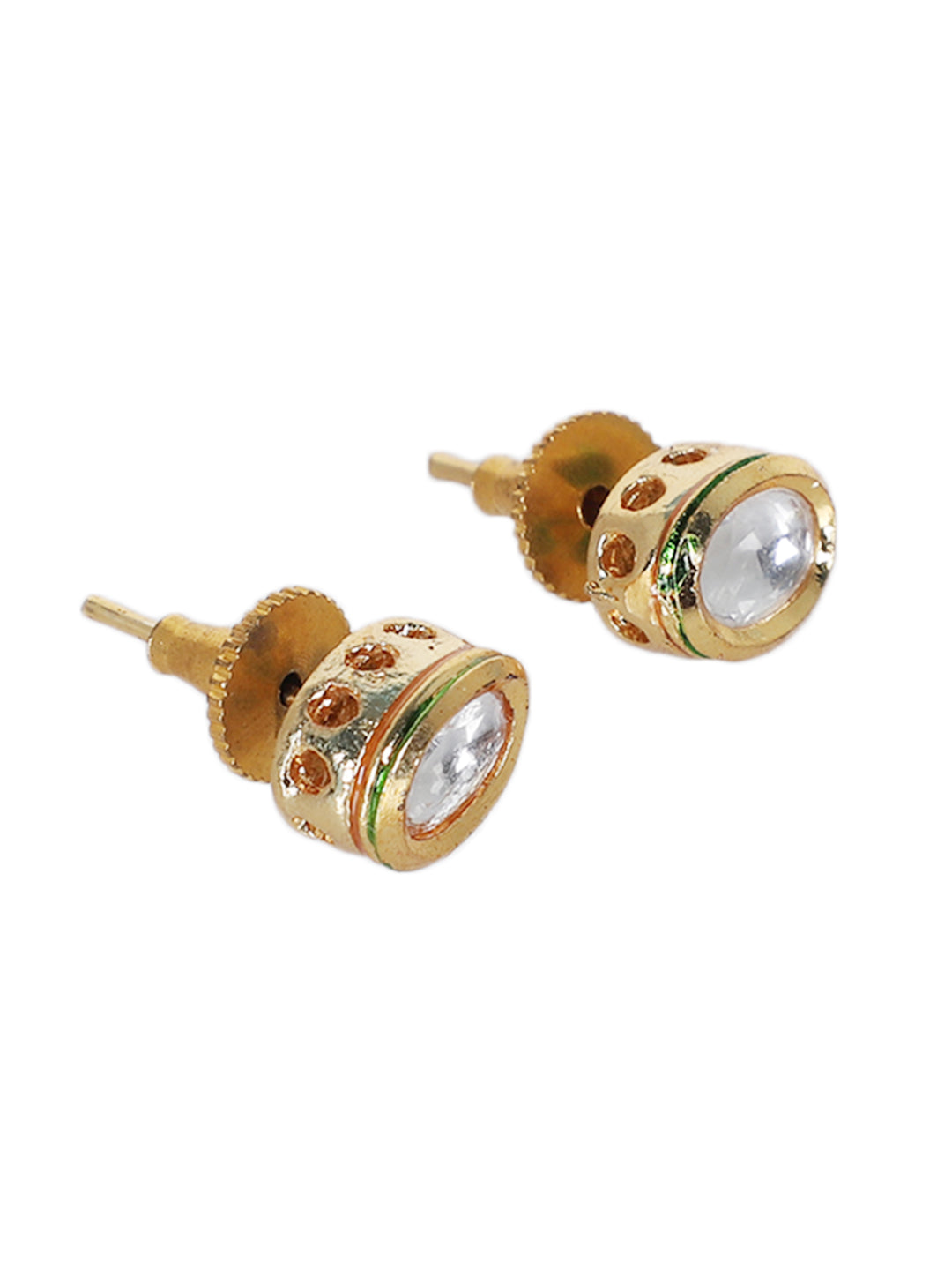 Gold Plated Kundan Stud Earrings Combo