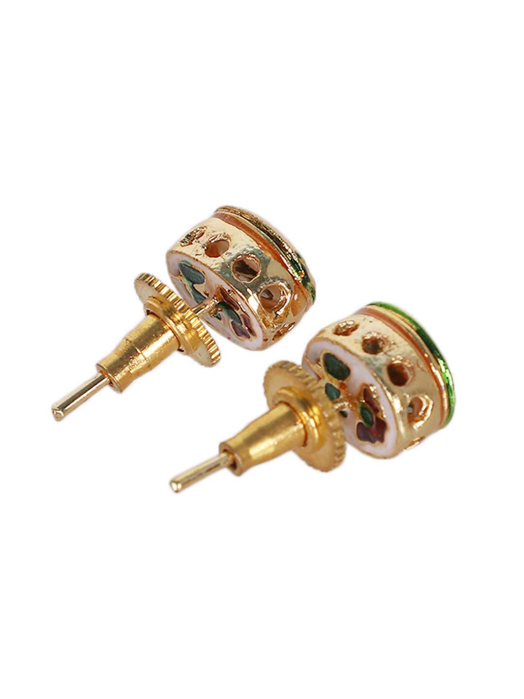 Gold Plated Kundan Stud Earrings Combo