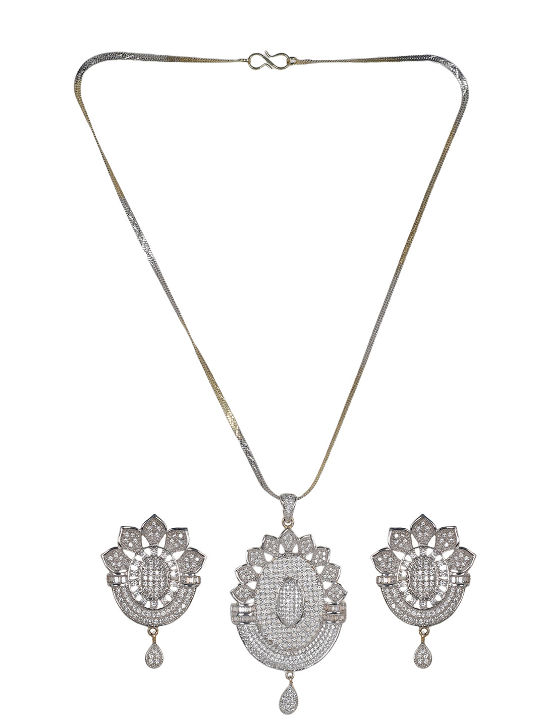 Victoria  American Diamond Pendent Set