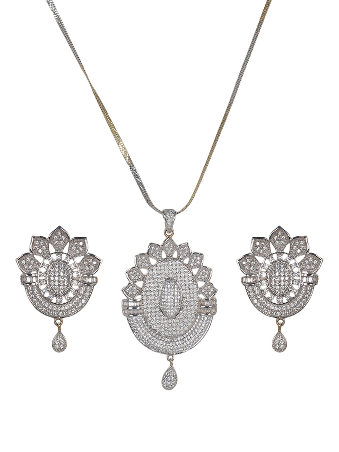 Victoria  American Diamond Pendent Set