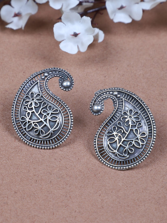 Paisley Oxidized Stud Earrings