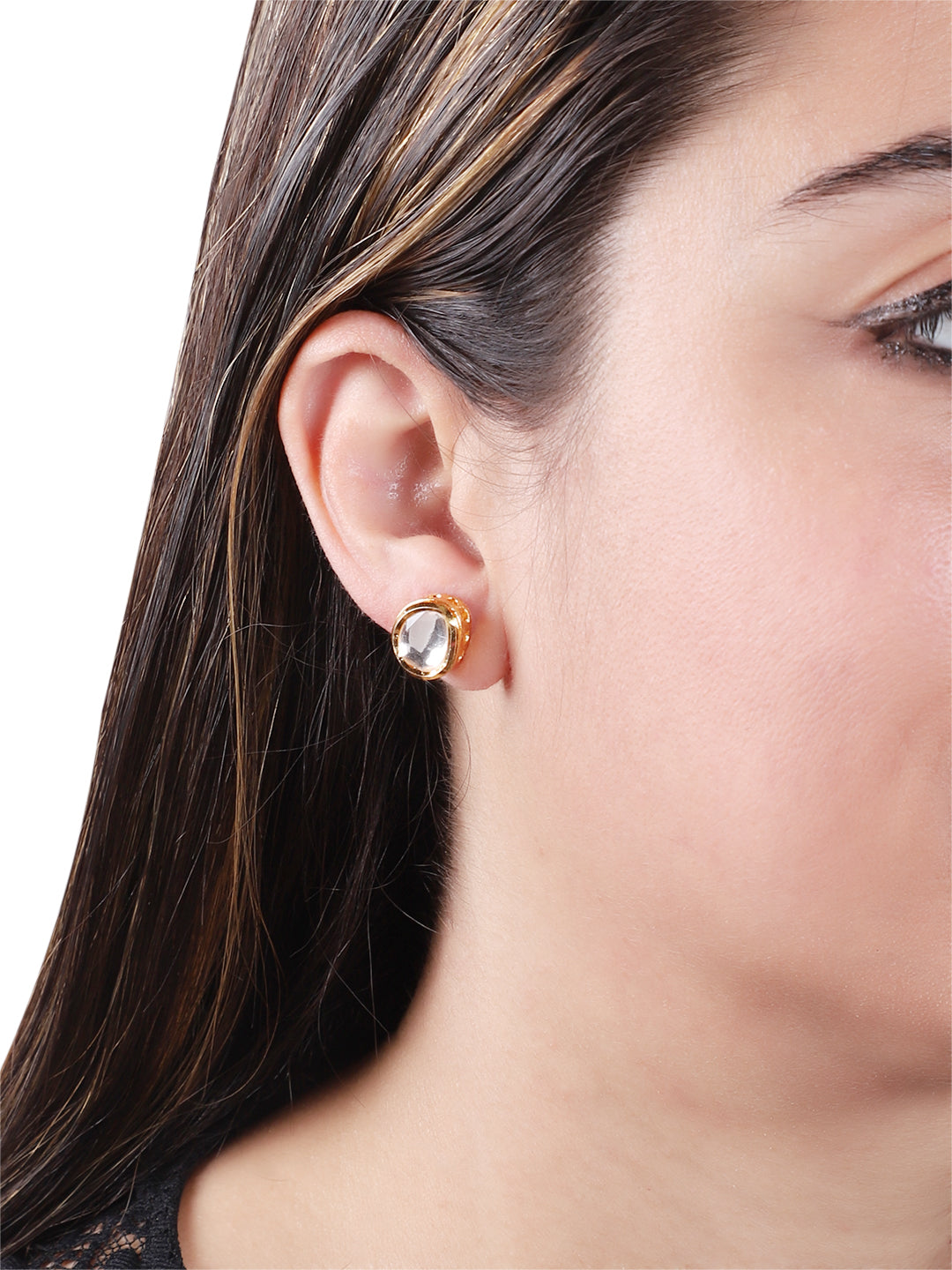 Gold Plated Kundan Stud Earrings Combo