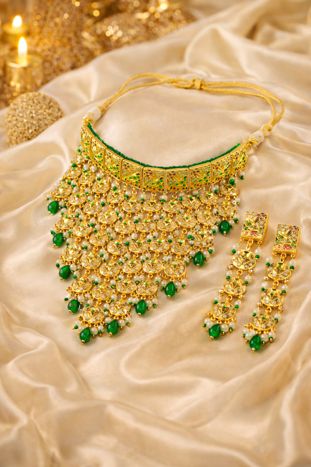 Firoza Viraasat Kundan Pearl Necklace Set