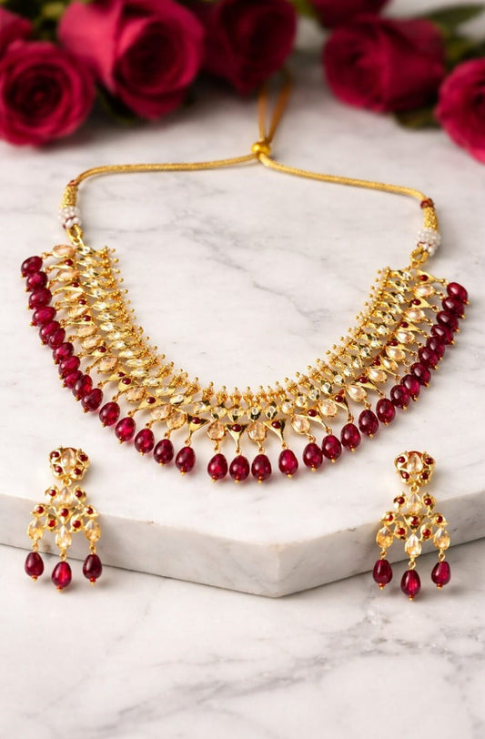 Firoza Gulrukh Ruby Kundan Necklace Set