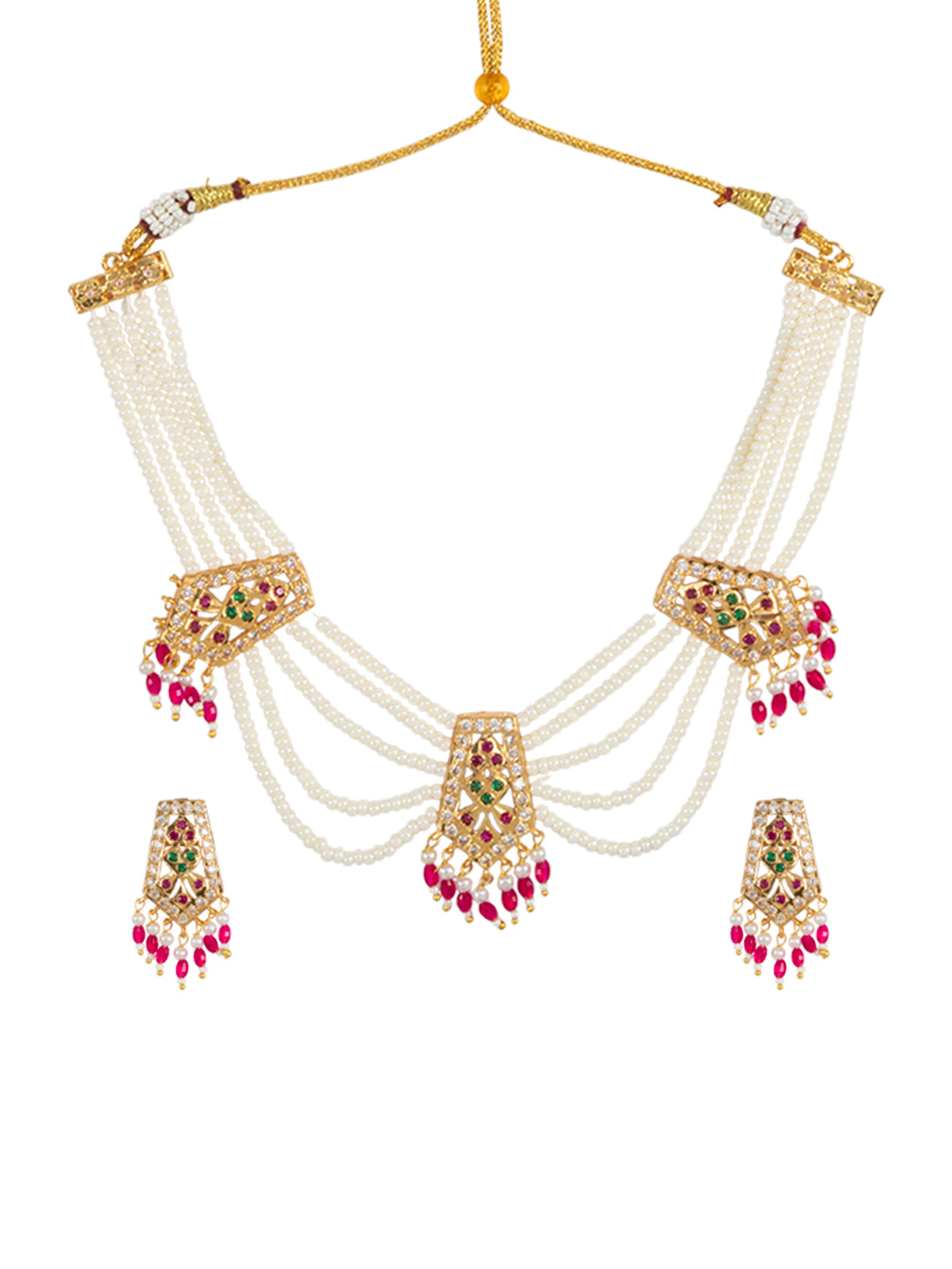 Firoza RajsiMoti Jadau Haar Set