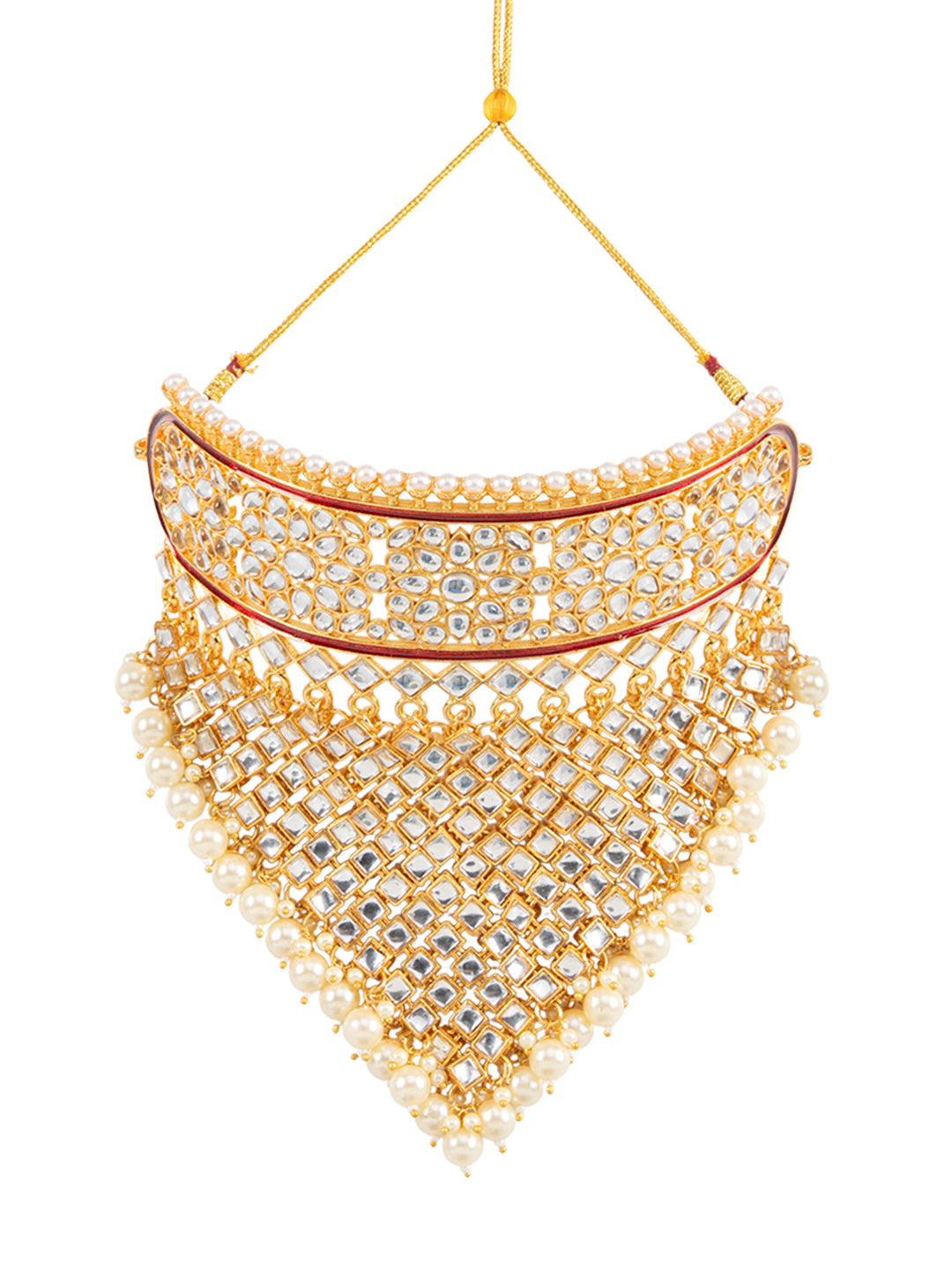 Firoza Noor Mahal Kundan Fringe Choker Set