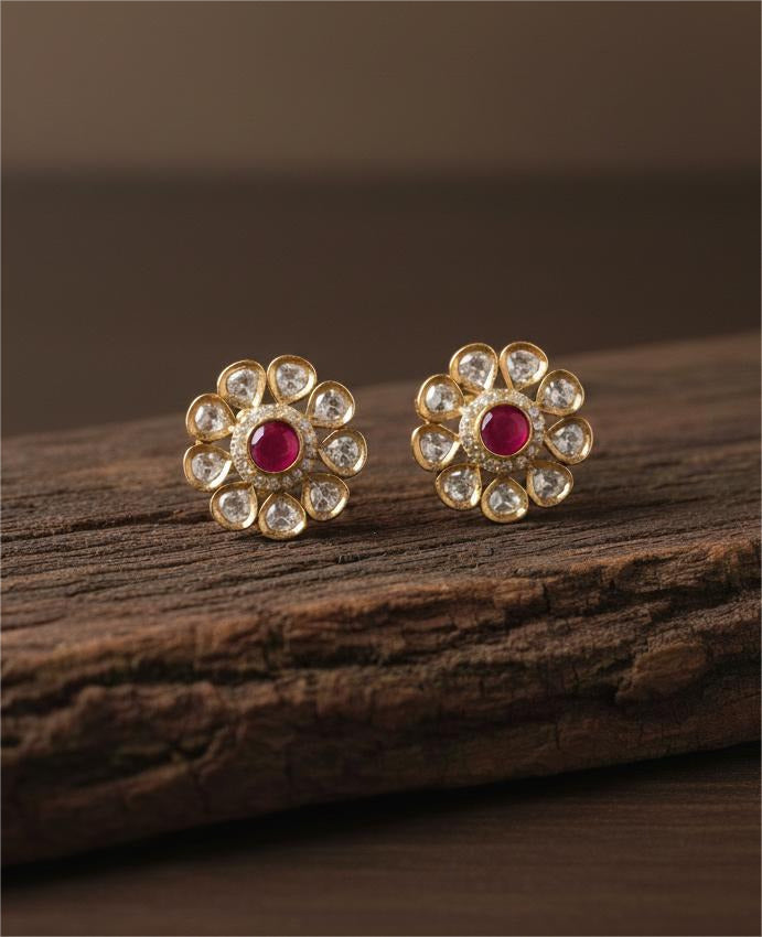Firoza Riwaayat Ruby Kundan Studs