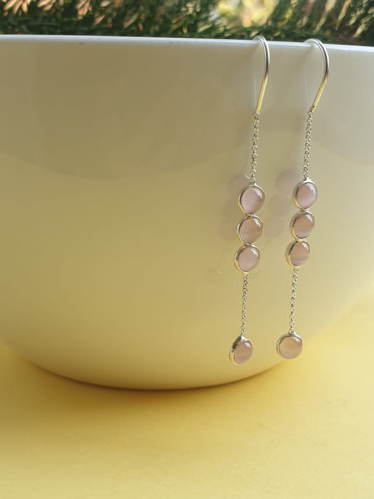 Sui Dhaaga Rose Quartz Earrings