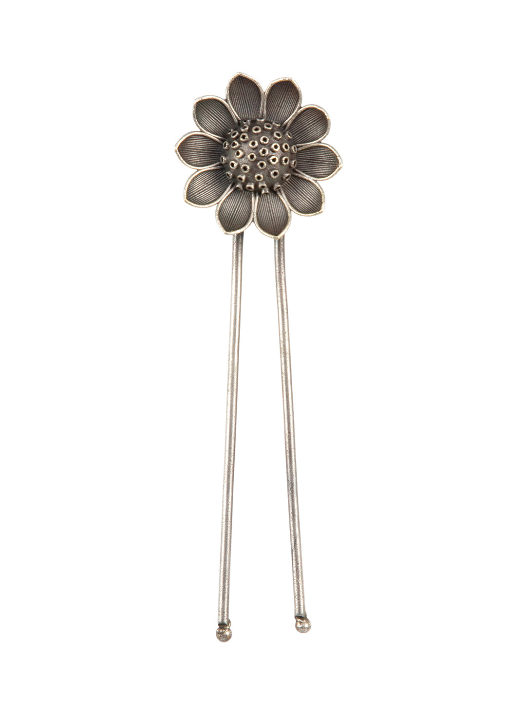 Firoza Silver Bloom Bun Pin