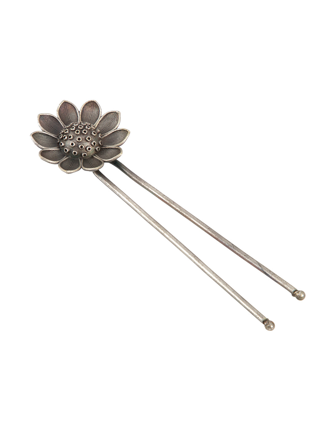 Firoza Silver Bloom Bun Pin