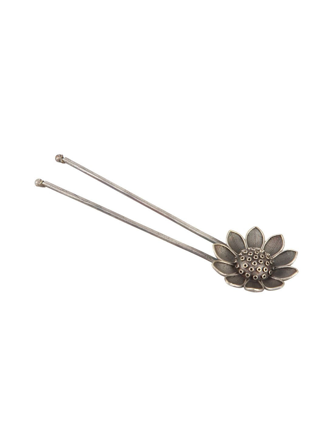 Firoza Silver Bloom Bun Pin