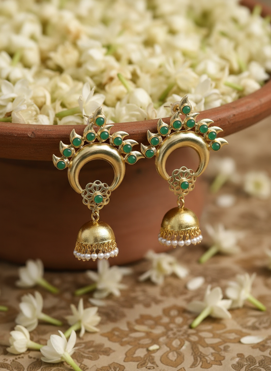 Emerald Crescent Jhumka