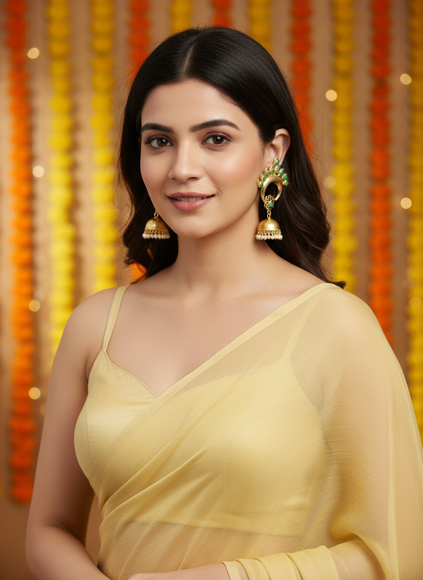 Emerald Crescent Jhumka