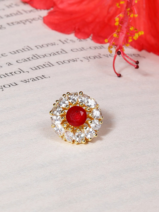 Gold Plated Rakt Pushpa Nosepin