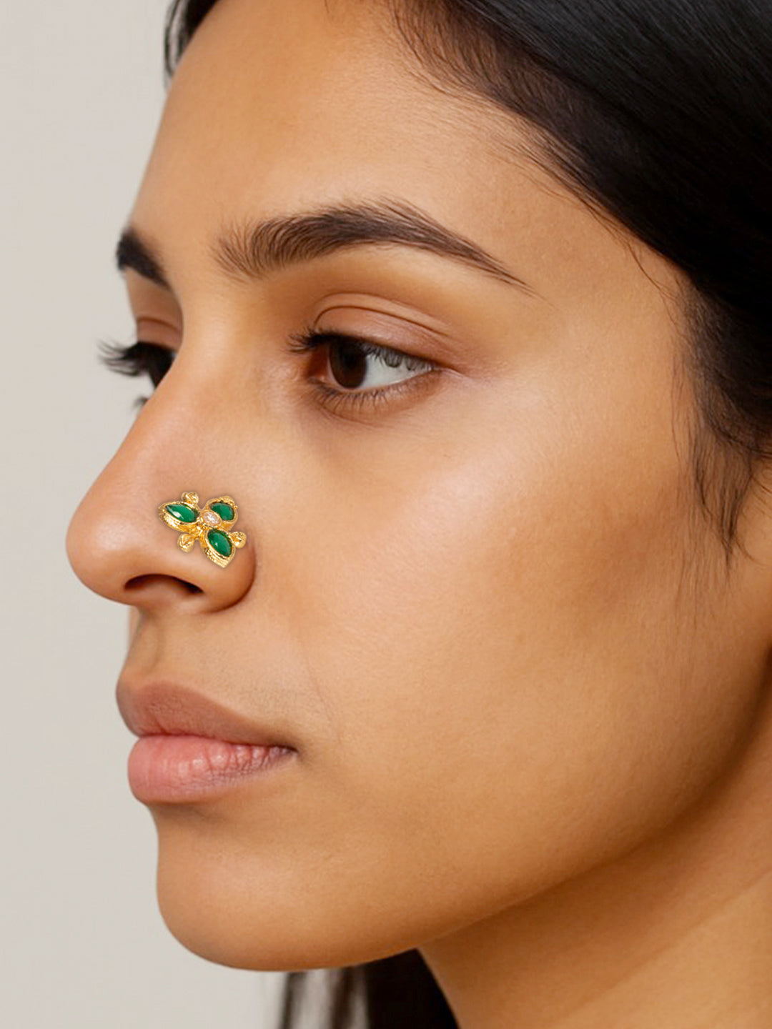 Gold Plated Panna Phool Nosepin