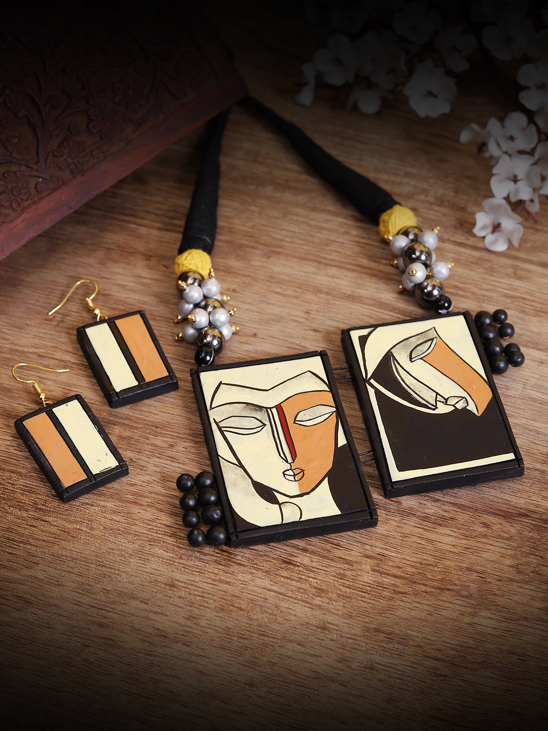 Cubist Whim Terracota Necklace Set