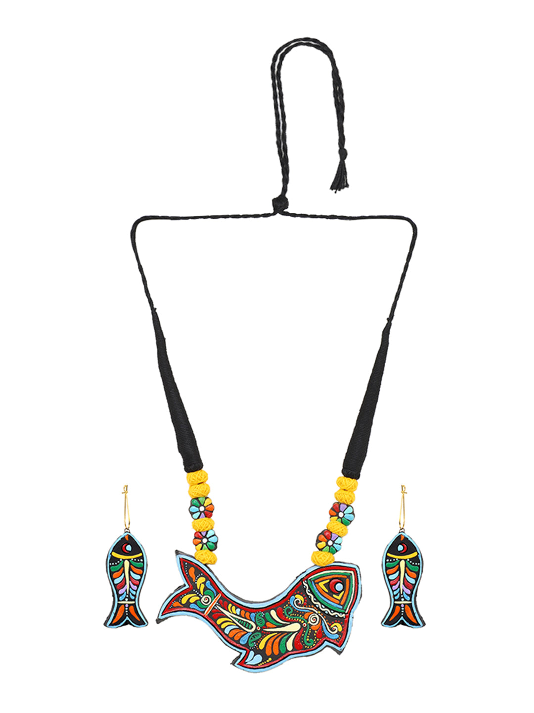 Jugal Matsya Terracota Necklace Set